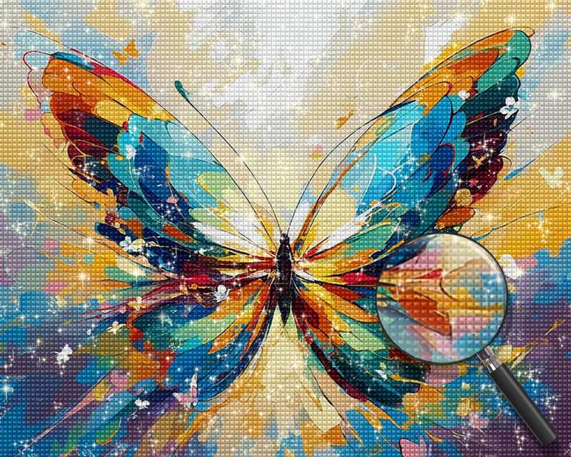 Blauer und gelber Schmetterling Diamond Painting