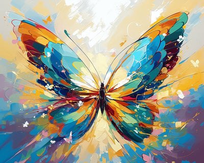 Blauer und gelber Schmetterling Diamond Painting