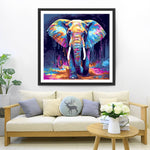 Blauer und lila Elefant Diamond Painting