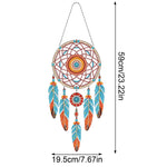 Blauer und orangefarbener Mandala-Traumfänger 2D flache Hängedekoration Diamond Painting Sets
