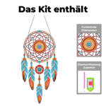 Blauer und orangefarbener Mandala-Traumfänger 2D flache Hängedekoration Diamond Painting Sets