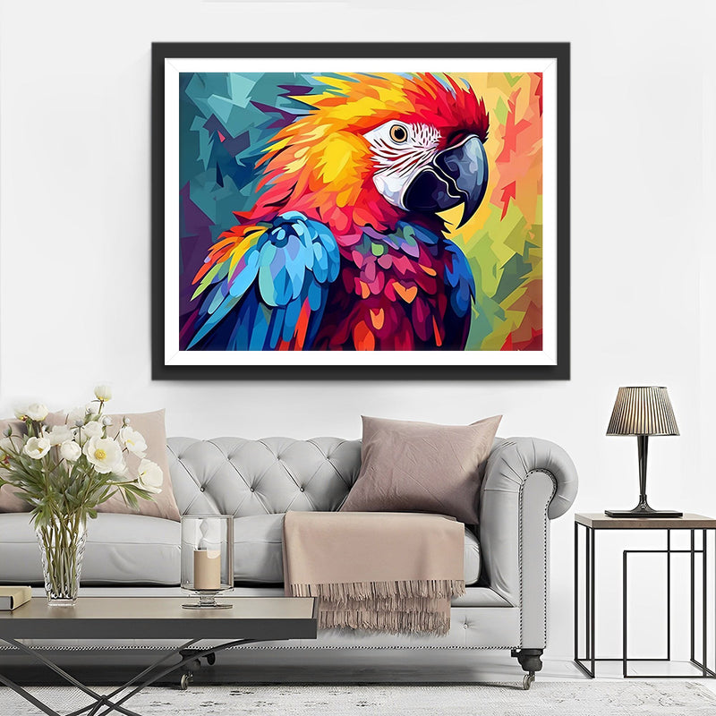 Blauer und oranger Papagei Diamond Painting