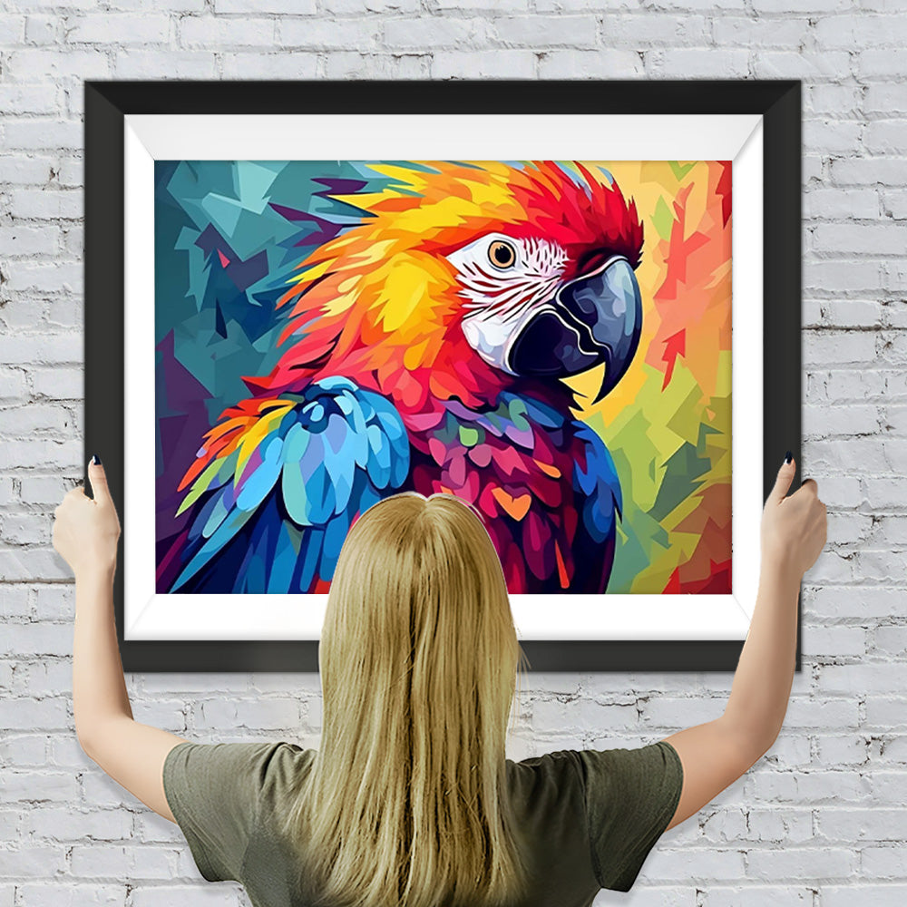 Blauer und oranger Papagei Diamond Painting