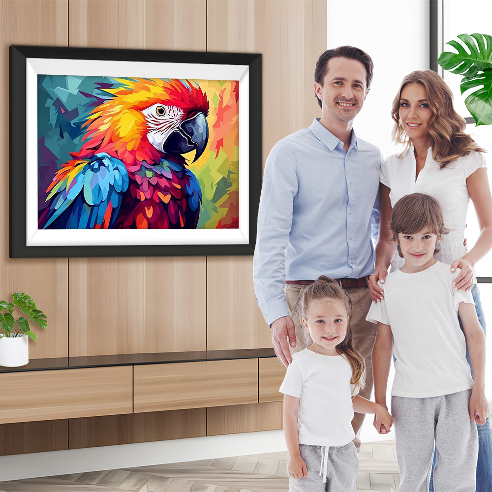 Blauer und oranger Papagei Diamond Painting