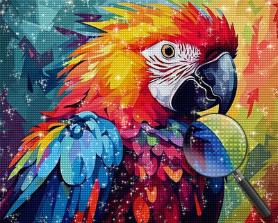 Blauer und oranger Papagei Diamond Painting