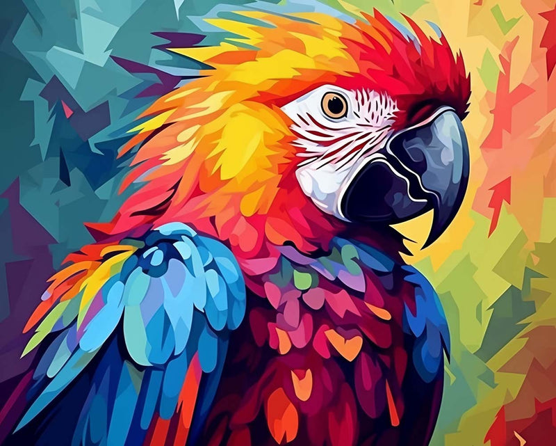 Blauer und oranger Papagei Diamond Painting