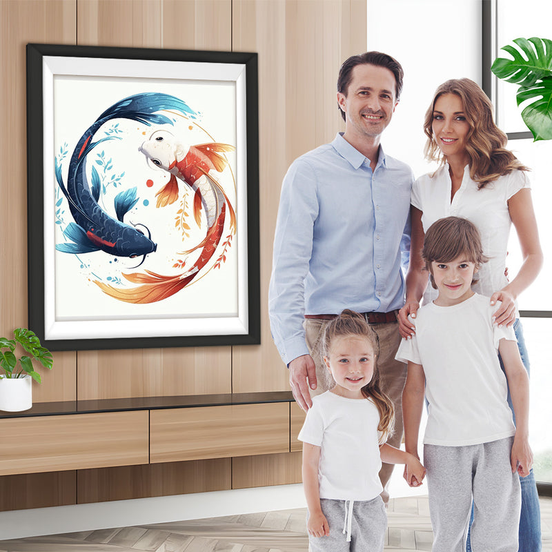 Blauer und roter Fisch Diamond Painting