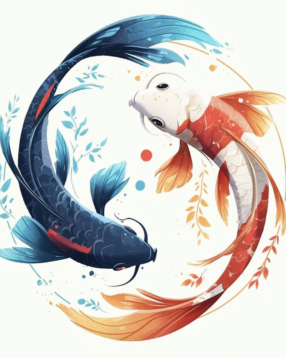 Blauer und roter Fisch Diamond Painting