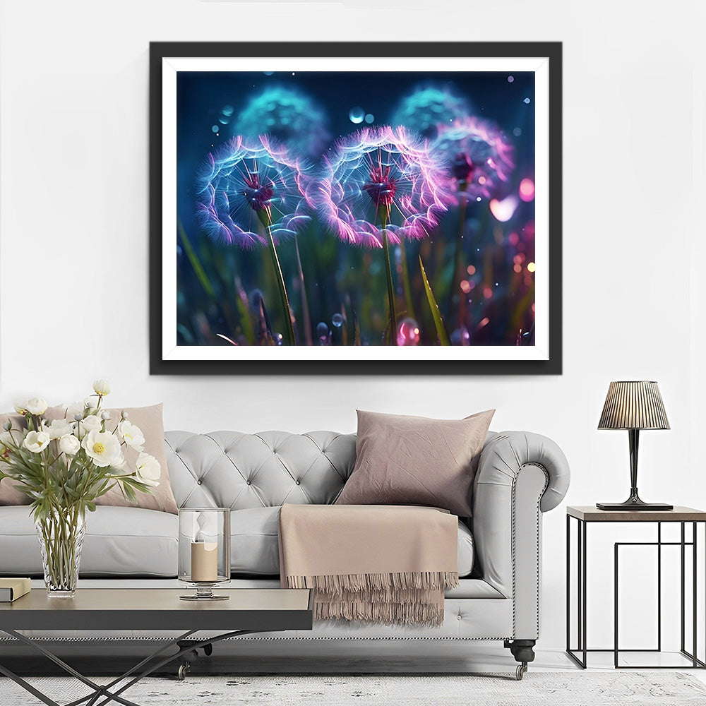 Blauer und violetter Löwenzahn Diamond Painting