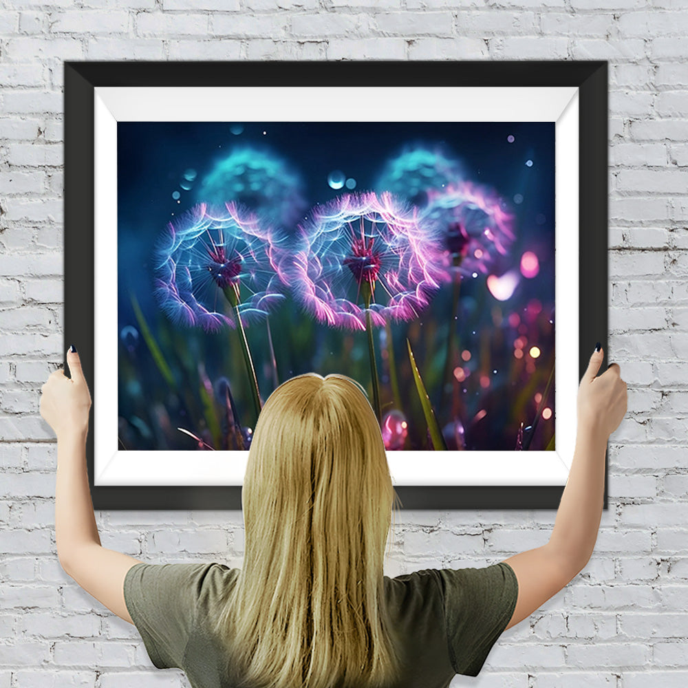 Blauer und violetter Löwenzahn Diamond Painting