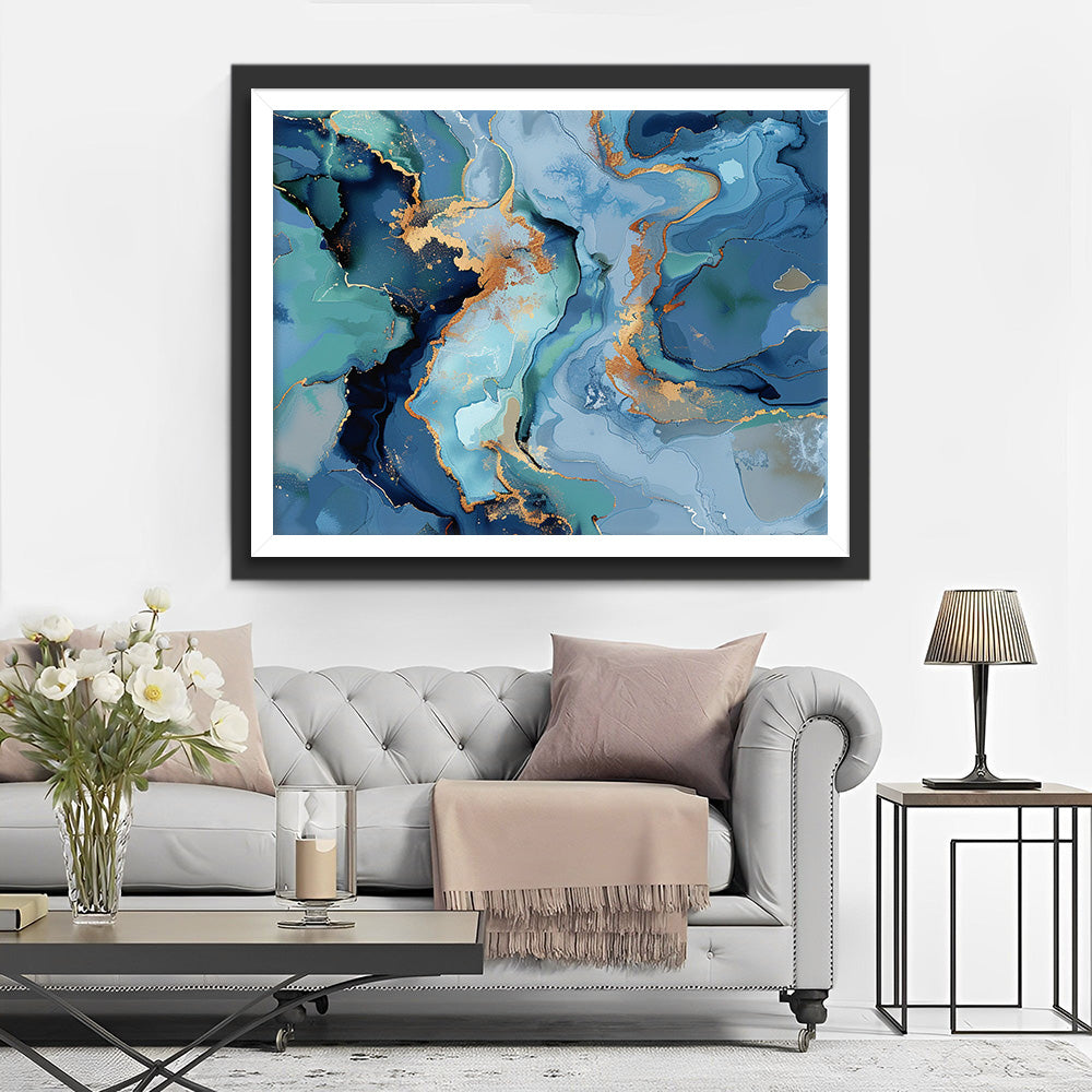 Blaues abstraktes Muster Diamond Painting