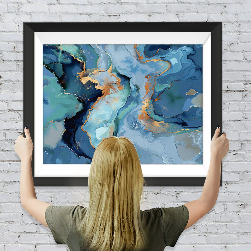 Blaues abstraktes Muster Diamond Painting