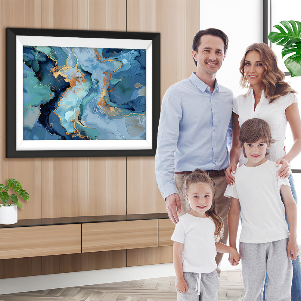 Blaues abstraktes Muster Diamond Painting