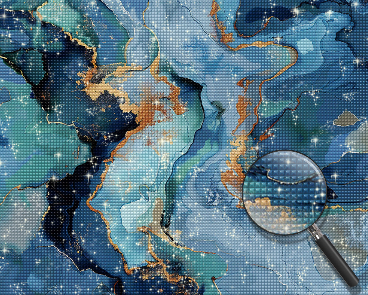 Blaues abstraktes Muster Diamond Painting