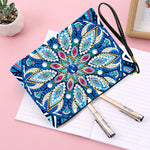 Blaues Blütenblatt Mandala Diamond Painting Handgelenktasche