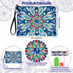 Blaues Blütenblatt Mandala Diamond Painting Handgelenktasche