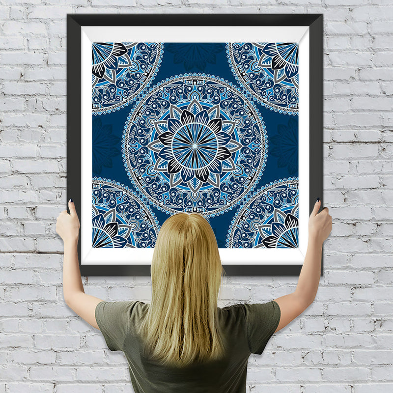 Blaues Mandala Diamond Painting