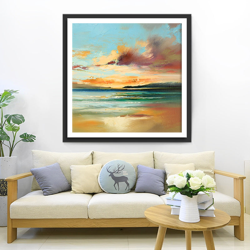 Blaues Meer und Wolken Diamond Painting