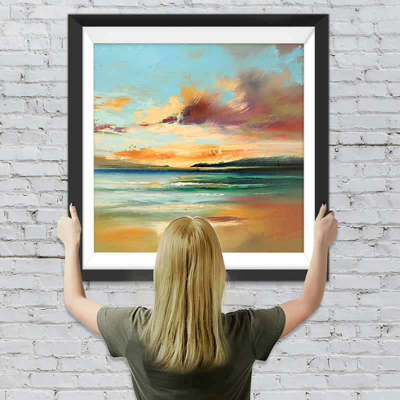 Blaues Meer und Wolken Diamond Painting