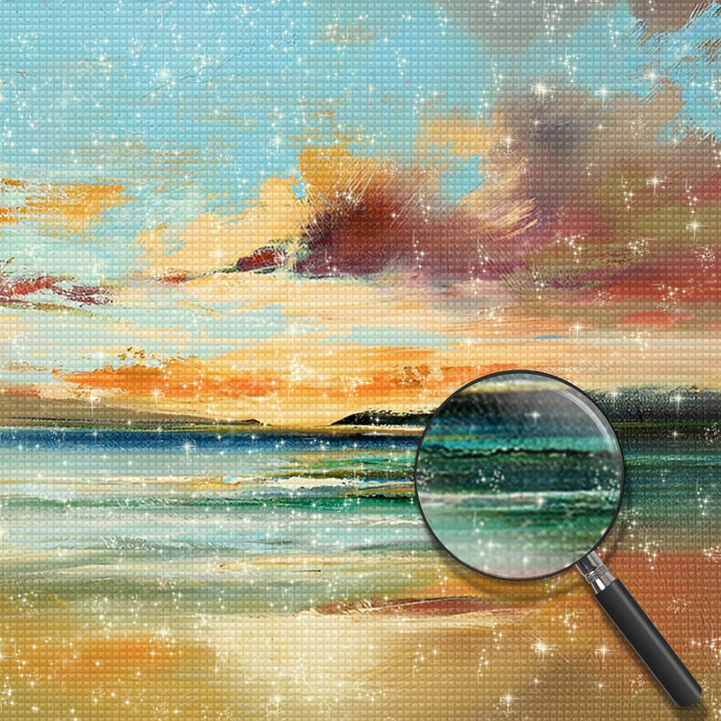 Blaues Meer und Wolken Diamond Painting
