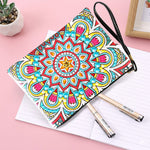 Blaues und gelbes Mandala Diamond Painting Handgelenktasche