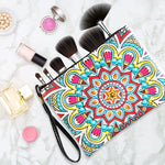 Blaues und gelbes Mandala Diamond Painting Handgelenktasche