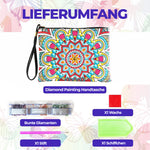 Blaues und gelbes Mandala Diamond Painting Handgelenktasche