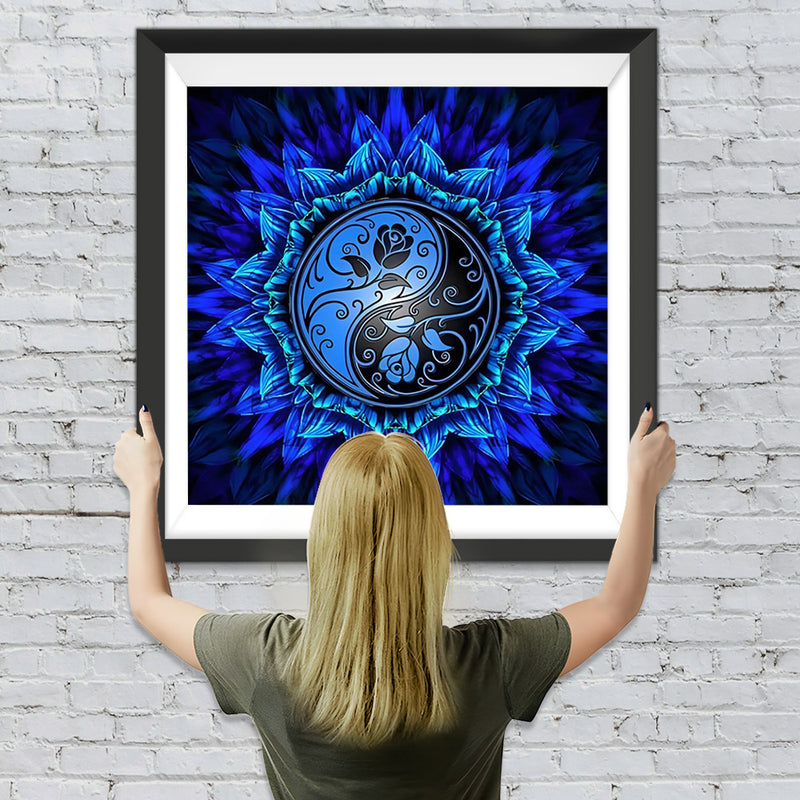 Blaues Yin und Yang Mandala Diamond Painting