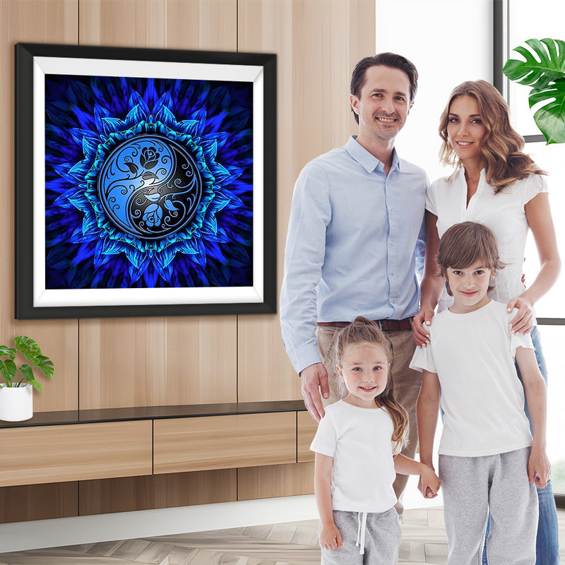 Blaues Yin und Yang Mandala Diamond Painting