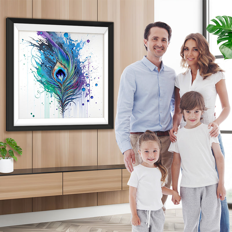 Blaugrüne Pfauenschwanzfeder Diamond Painting