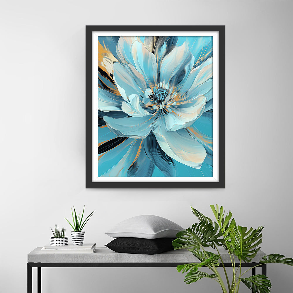 Blühende blaue Blume Diamond Painting