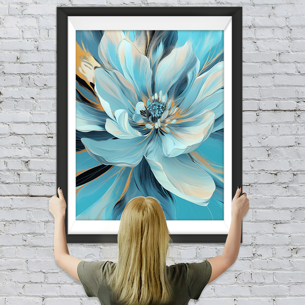 Blühende blaue Blume Diamond Painting