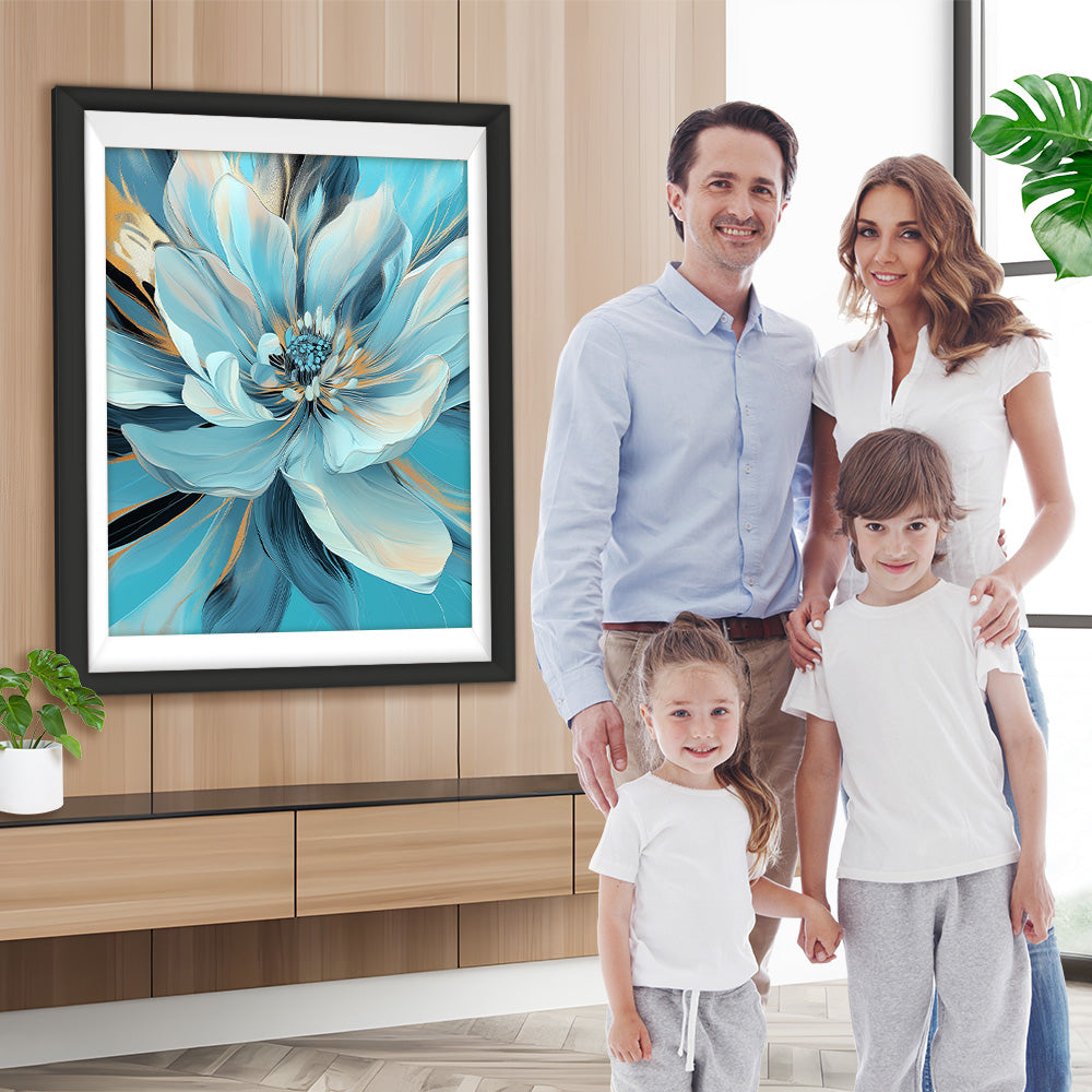 Blühende blaue Blume Diamond Painting