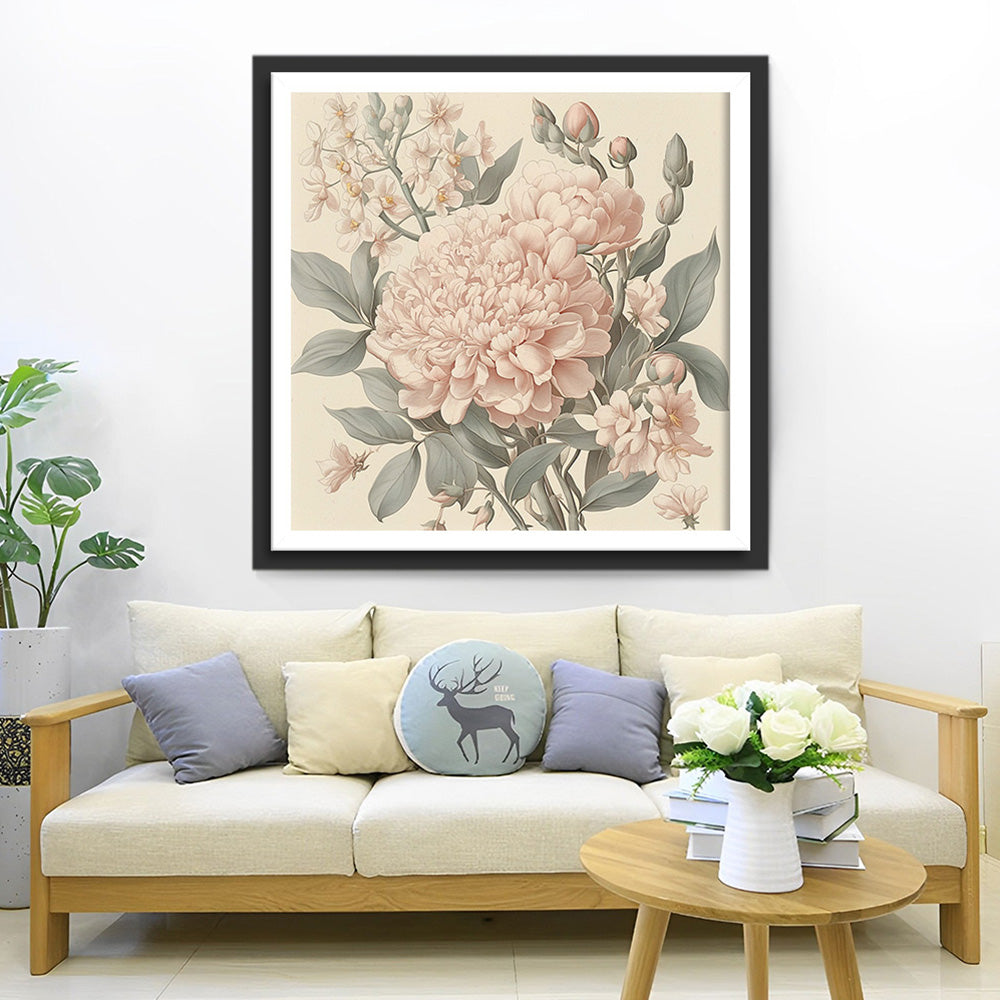 Blühende Chrysantheme und Knospen Diamond Painting