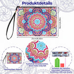 Blühende Mandala-Blumen Diamond Painting Handgelenktasche