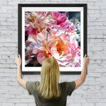 Blühende rosa Pfingstrosen Diamond Painting