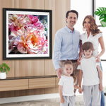 Blühende rosa Pfingstrosen Diamond Painting