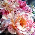 Blühende rosa Pfingstrosen Diamond Painting