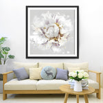 Blühende weiße Pfingstrose Diamond Painting