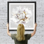 Blühende weiße Pfingstrose Diamond Painting