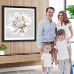 Blühende weiße Pfingstrose Diamond Painting