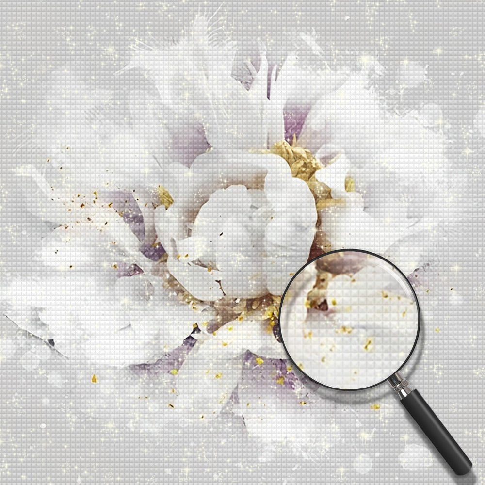 Blühende weiße Pfingstrose Diamond Painting