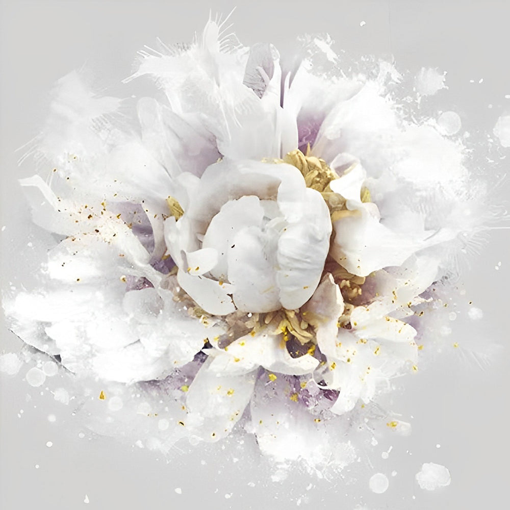 Blühende weiße Pfingstrose Diamond Painting