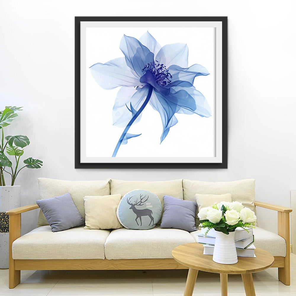 Blume mit blauen Staubgefäßen Diamond Painting