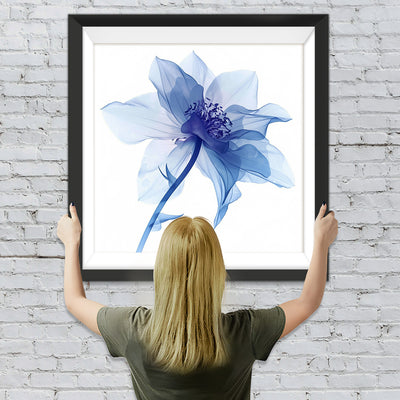 Blume mit blauen Staubgefäßen Diamond Painting