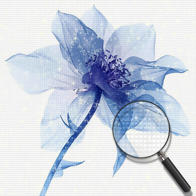 Blume mit blauen Staubgefäßen Diamond Painting