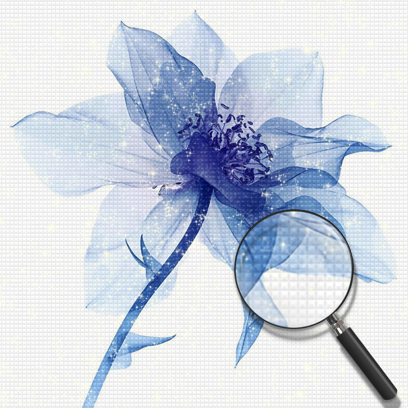 Blume mit blauen Staubgefäßen Diamond Painting