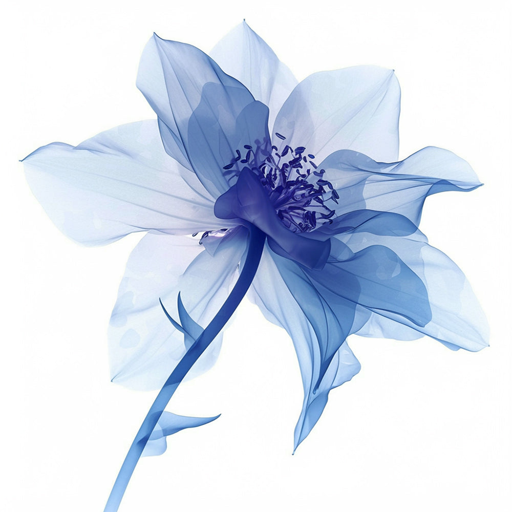 Blume mit blauen Staubgefäßen Diamond Painting