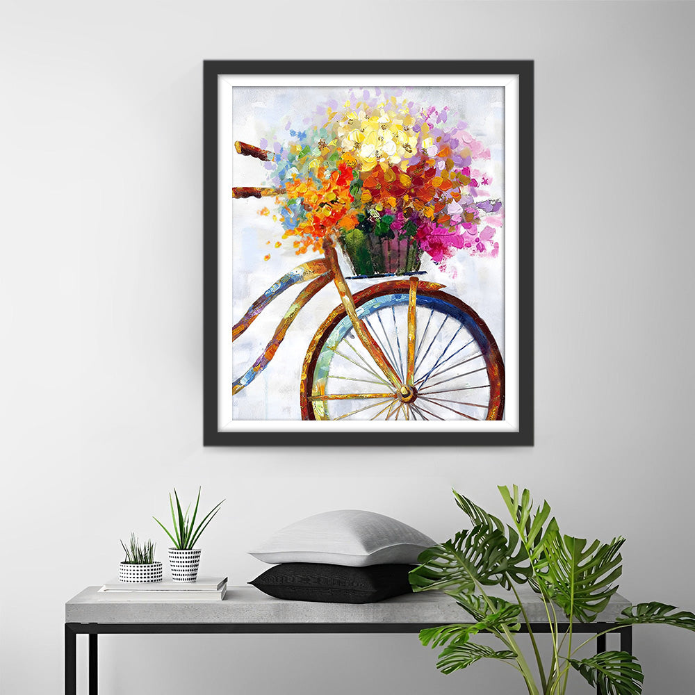 Blumen im Fahrradkorb Diamond Painting