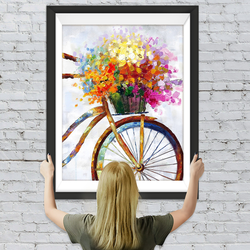 Blumen im Fahrradkorb Diamond Painting